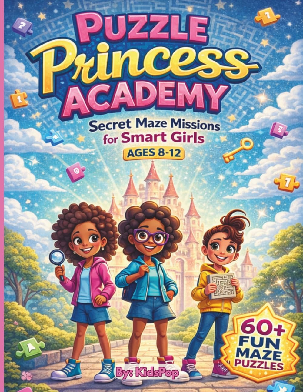 Puzzle Princess Academy: Secret Maze Missions for Smart Girls: 60+ Fun Maze Puzzles for Girls Ages 8–12 | Brain-Boosting Puzzle Adventures | Pages with COLOR Inside