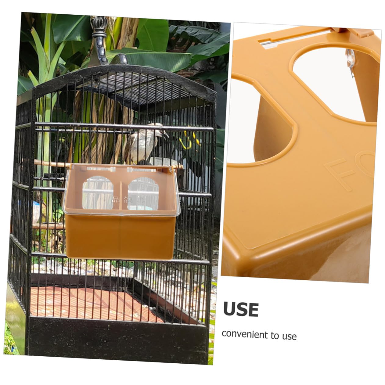 SHINEOFI 3 pièces Boîte Mangeoire à Suspendre pour Perroquets avec Couvercle Distributeur Alimentaire Double Compartiment Plastique pour Cage à Oiseaux Accessoire Pratique Antigaspillage