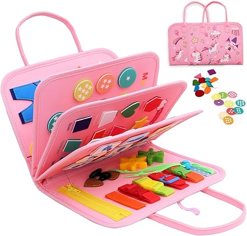 Busy Board - Juguetes Montessori para niños de 1, 2, 3 años, regalo de cumpleaños, actividades de aprendizaje preescolar, juguetes sensoriales,