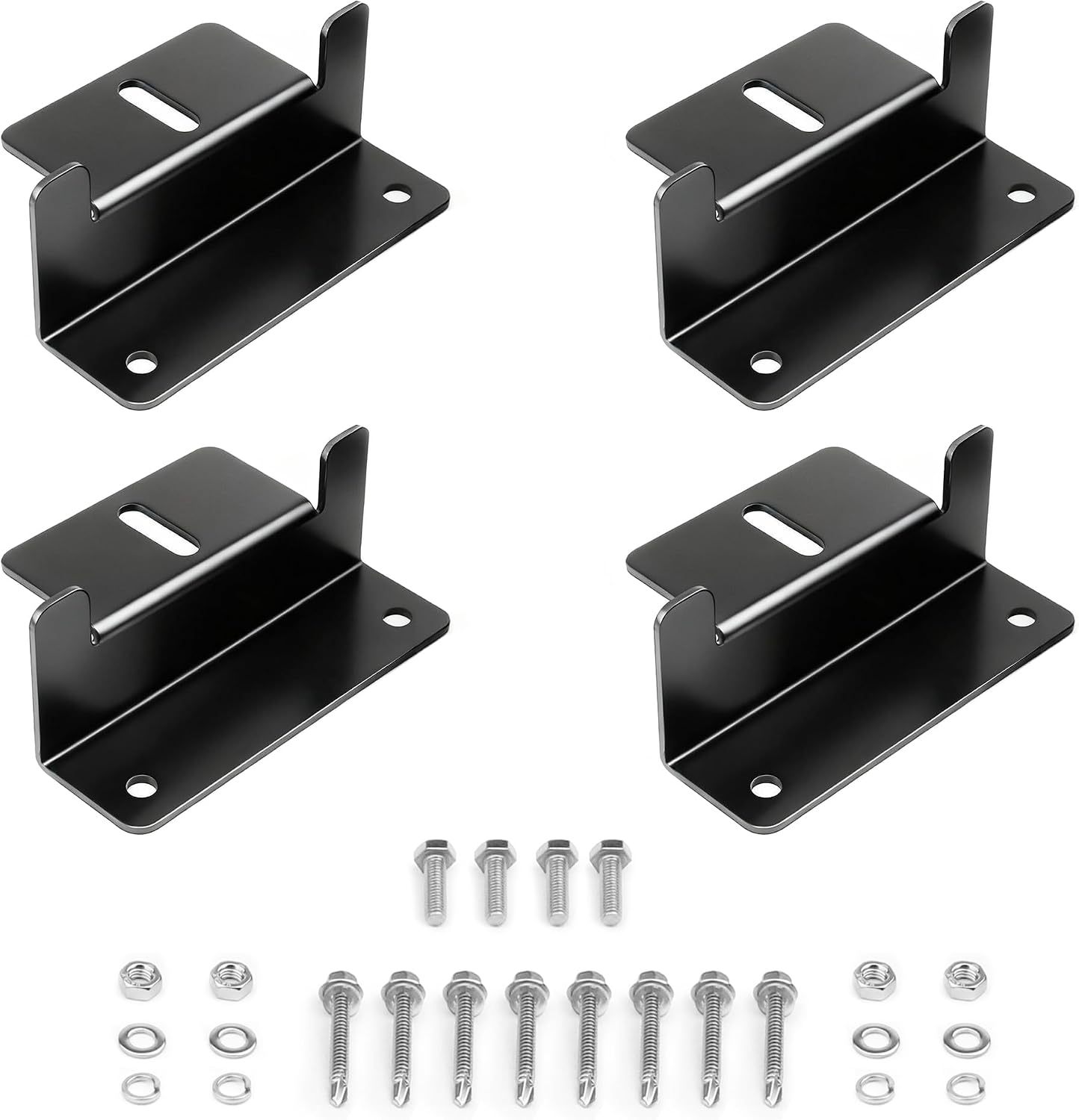 Epoch Solar Panel Mounting Brackets 4 Units，Z Brackets for Solar Panel Mount Aluminum Corrosion-Free for RV, Trailer, Boat, Roof