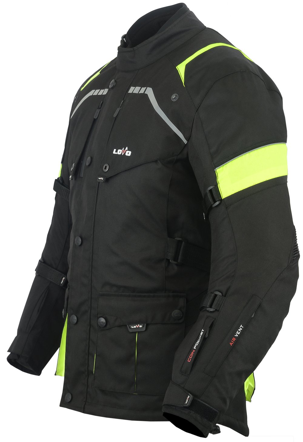 LOVO - Chaqueta Moto Hombre 4 Estaciones 3/4 - Ropa Moto Hombre para Verano e Invierno - Cazadora Moto Hombre de Alta Calidad y Longitud 3/4 - Ligera y Transpirable - Todas las Estaciones