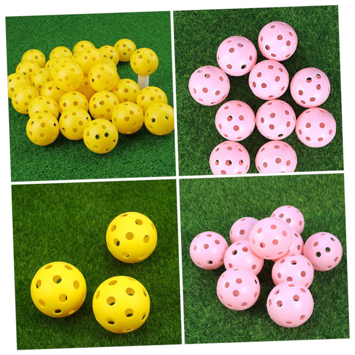 VICASKY 2sets 50pcs Indoor Golf Practice Balls Lightweight Hollow Porous Balls for Pets for Space Training Sessions Random Color 50pcs*2