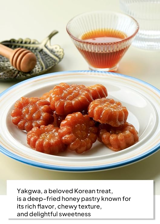 Korean Food Hongsamjin Korean honey cookies Yakgwa(10ea) Premium Korean Traditional Snack, Flower Cookies, Made with 6-Year-Old Red Ginseng, Crispy & Chewy Texture, Individually Wrapped, Healthy Sweet Treat,