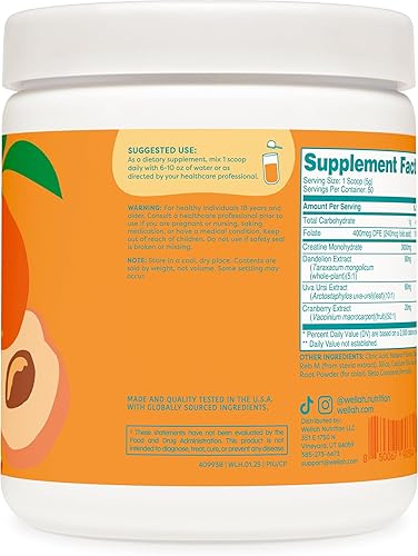 Miniatura 53 de Wellah Creatina para mujer - Monohidrato de creatina con diente de león y extracto de arándano (50 porciones, sandía granizado)