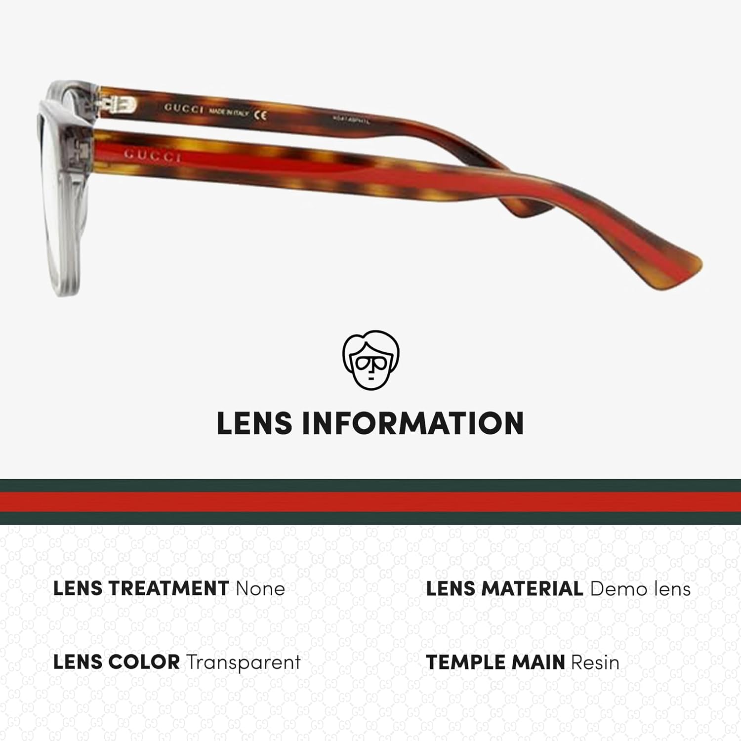 Gucci GG0004ON Designer Fashion Eyeglasses Stylish Square Frame Eyewear with Luxury eSHADES Kit - Embrace Sophistication and Elegance - Image 4