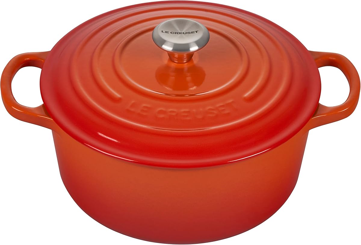 Enameled Cast Iron Signature Round Dutch Oven, 3.5 qt, Flame
