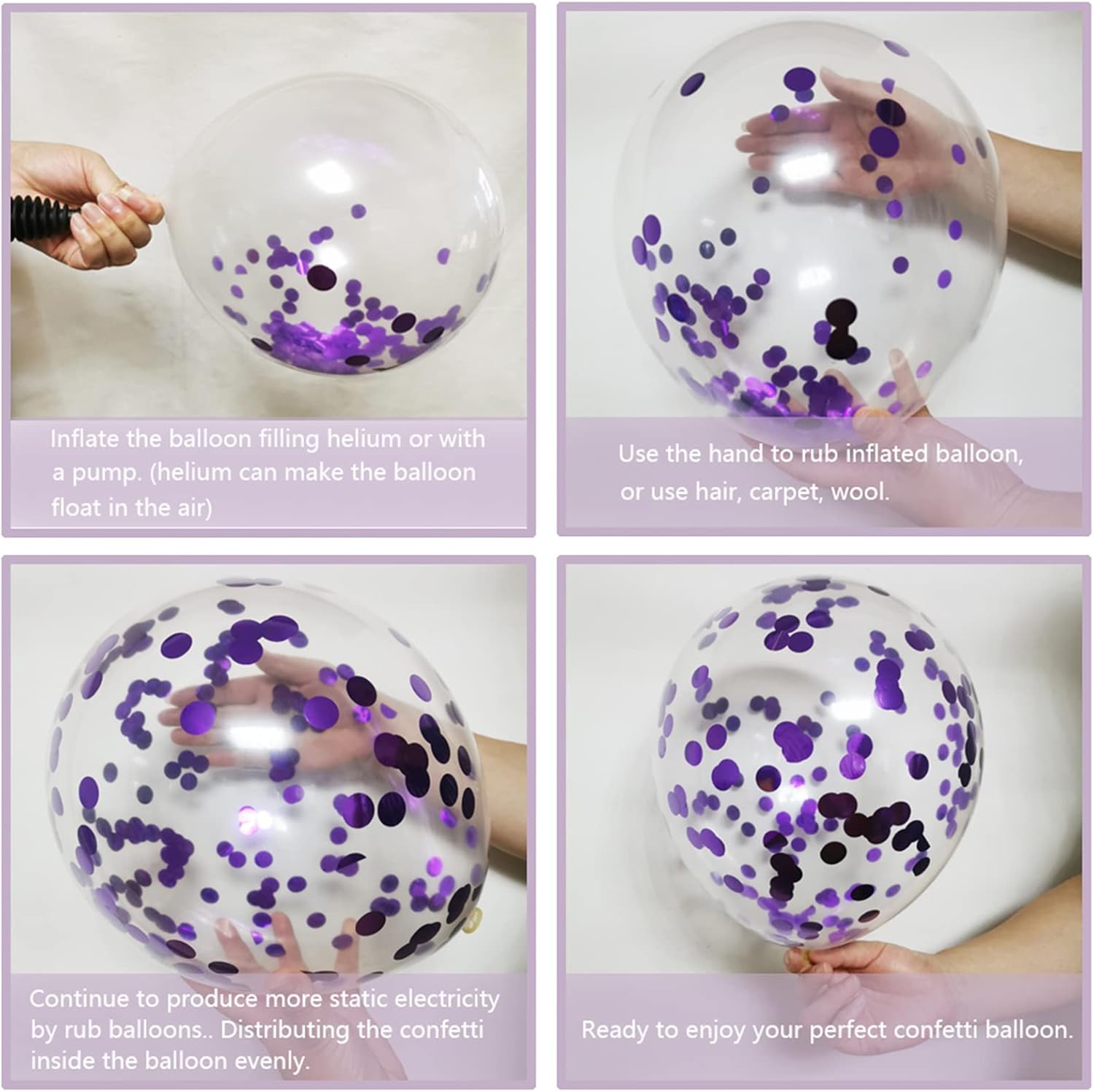 Purple and White Party Decorations Kit with Foil Curtain and Balloons