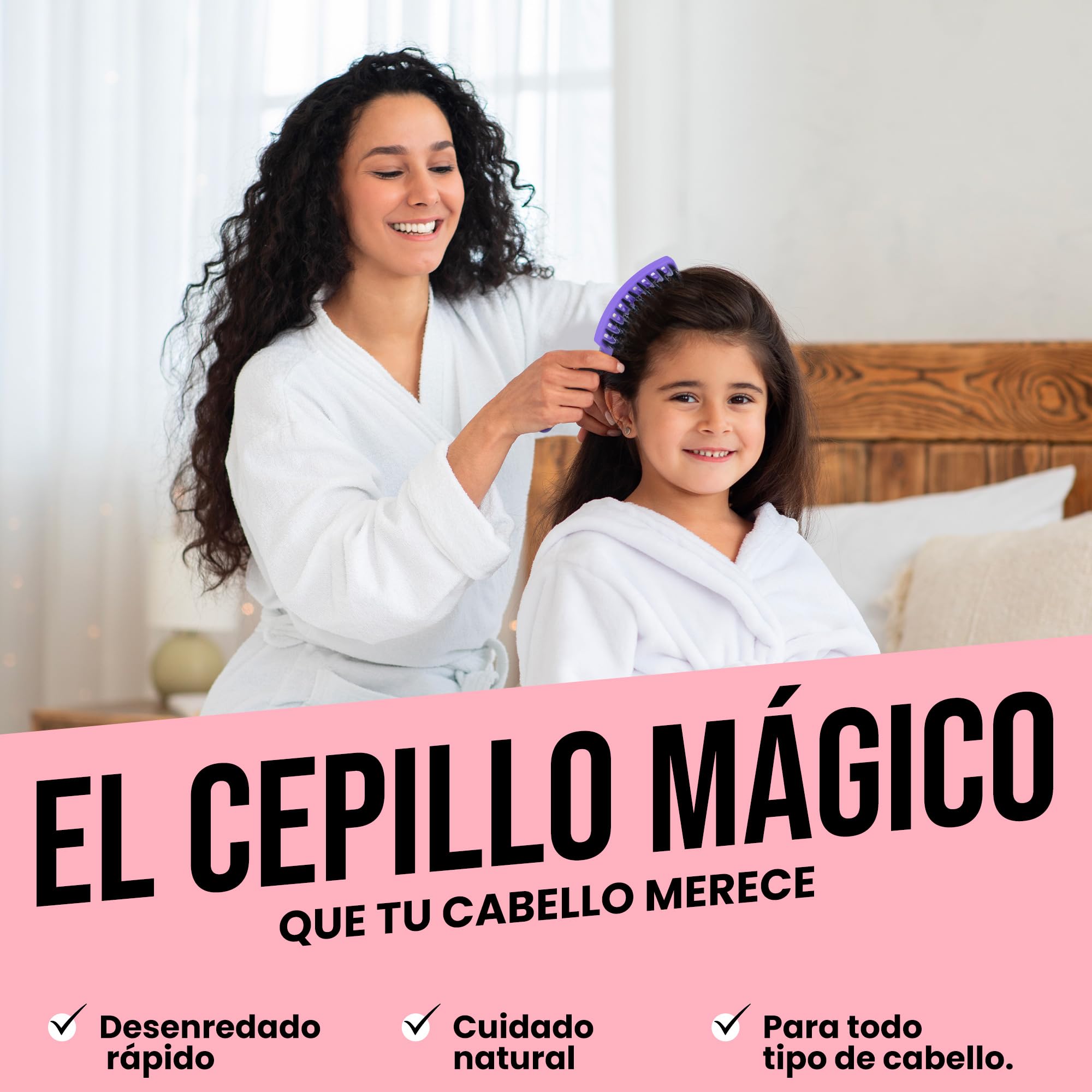 Cepillo de Pelo SAKKAL, Cerdas de Jabali Naturales para Pelo Largo, Grueso, Fino, Rizado y Enredado, Peinado Profesional Desenredante, Secado Rapido, Antitirones, Mujer Ninos Hombre Salon