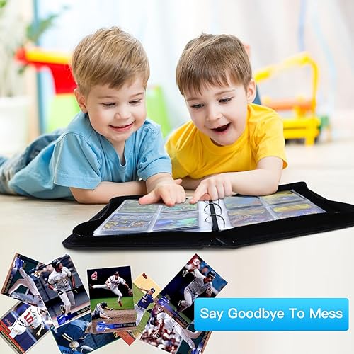 Miniatura 3 de Carpeta de tarjetas de béisbol de 4 bolsillos, carpeta de tarjetas para béisbol con mangas, carpeta de tarjetas deportivas, álbumes coleccionables