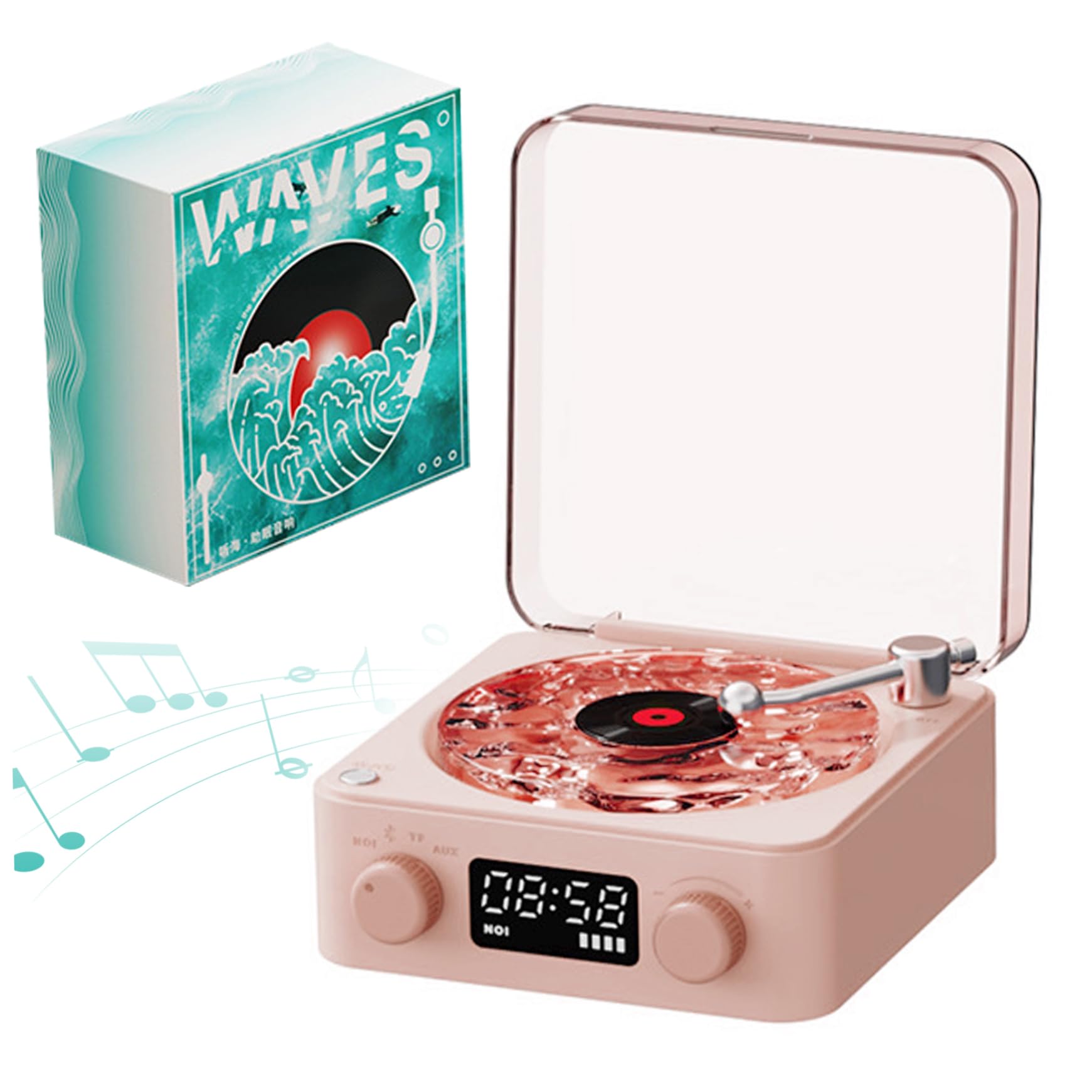 Lecteur vinyle 4 modes de lecture avec contrôle intelligent et LED