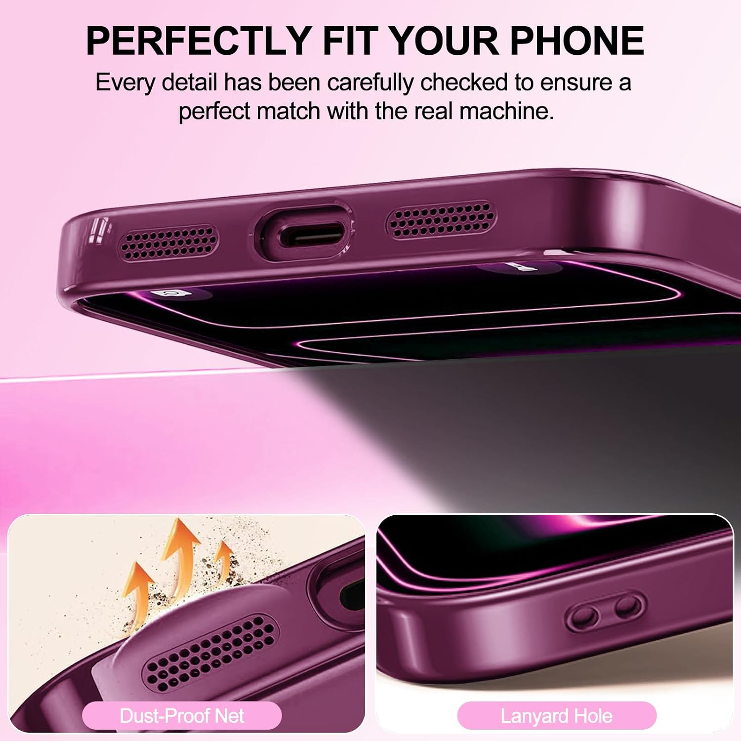 Magnetic for iPhone 18 Pro Max Case, Clear Burgundy thumbnail