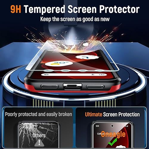 Miniatura 3 de Oneagle Funda para Google Pixel 8, Pixel 8 con 2 protectores de pantalla, protección militar de 15 pies, doble capa, resistente, antideslizante,