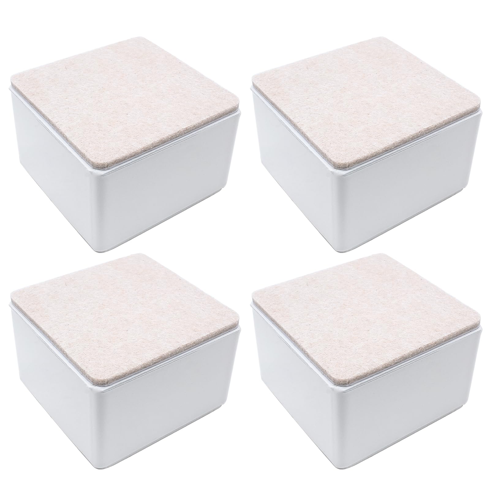 Rehausseur carré en acier au carbone Bonsicoky blanc pour lit et table 5cm