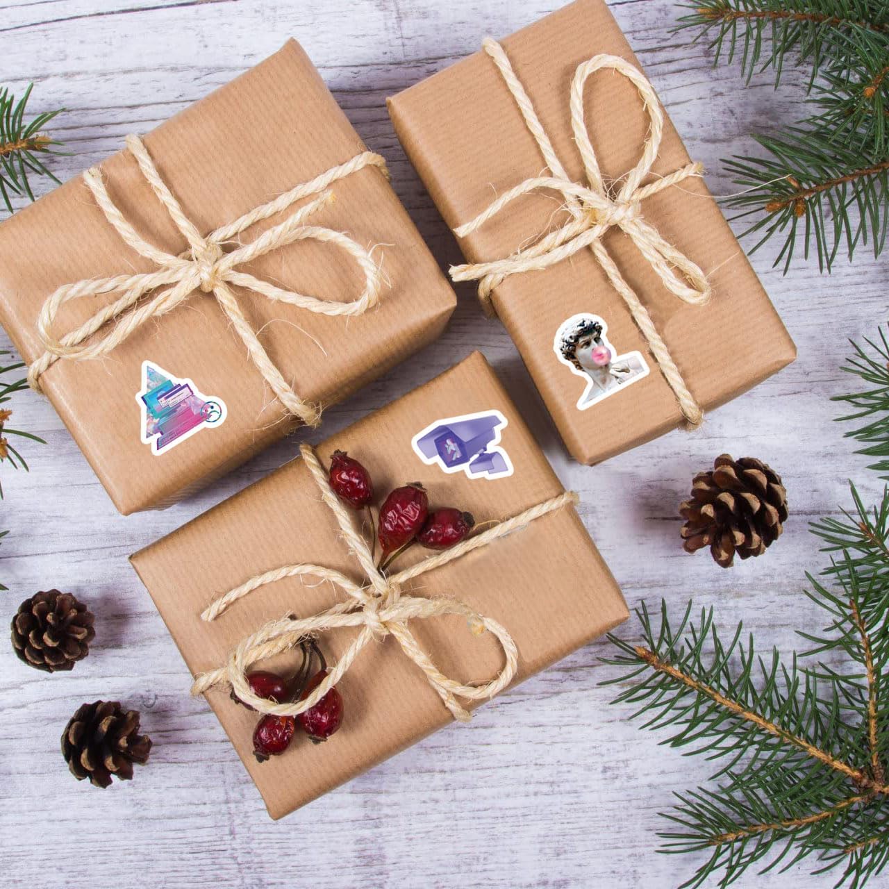 Vaporwave Stickers (500 pcs), 10 Sheets Graphic Vintage Aesthetics Decal Roll Self Adhesive Seals for Birthday Party Decorations Water Bottle Laptop Scrapbook Cards Envelopes - Image 4