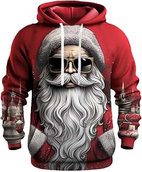 Produktbild von Weihnachten Pulli Herren Weihnachtspullover Herren Pullover Reindeer Weihnachtsmann 3D Weihnachtspullover Herren Xxxl