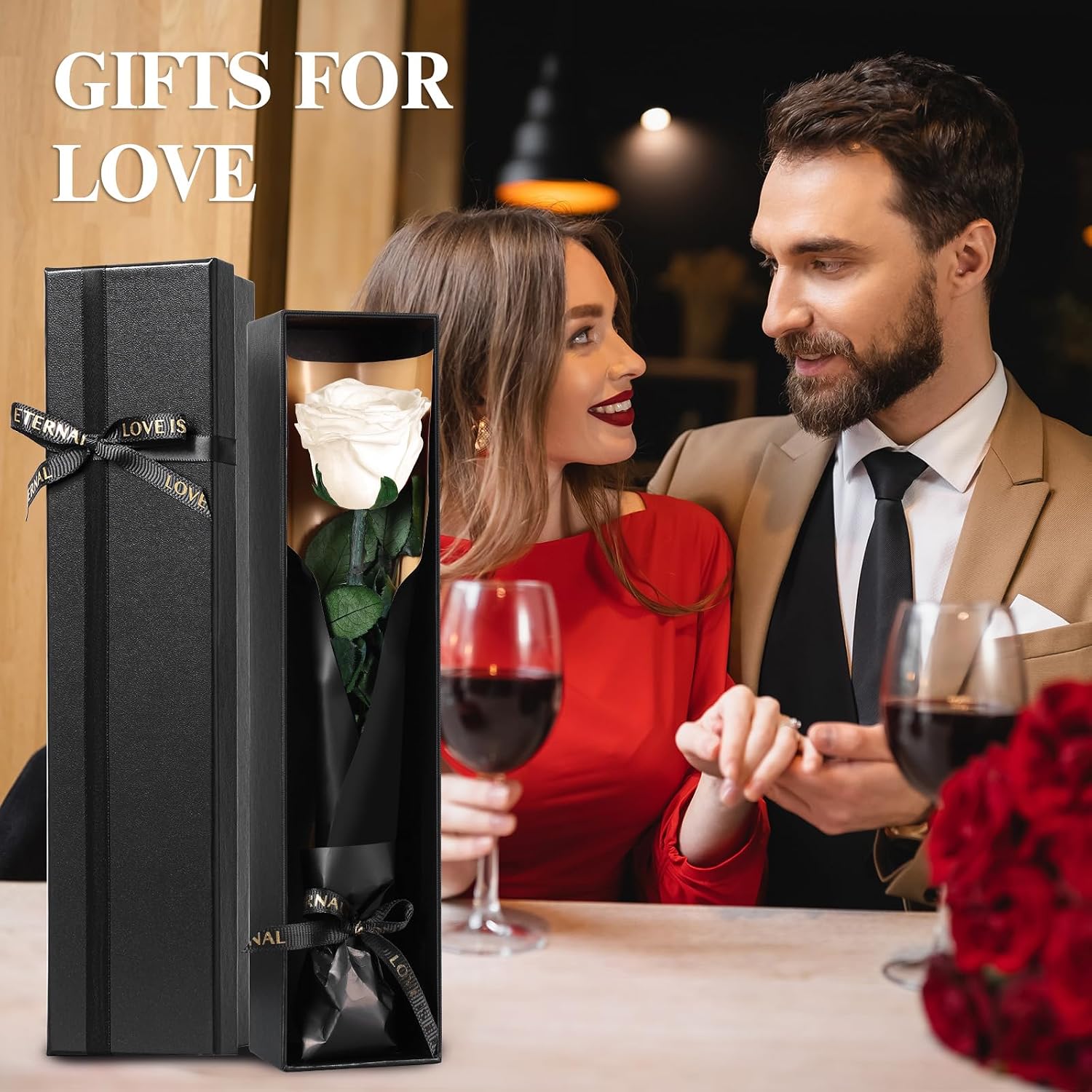 Stabilized Rose Real Eternal White Flowers Gift Women Birthday Christmas Anniversary For Her, Gifts Mom Girlfriend Wife Sister, Love You, Mother's Day, Valentine's Day image 5