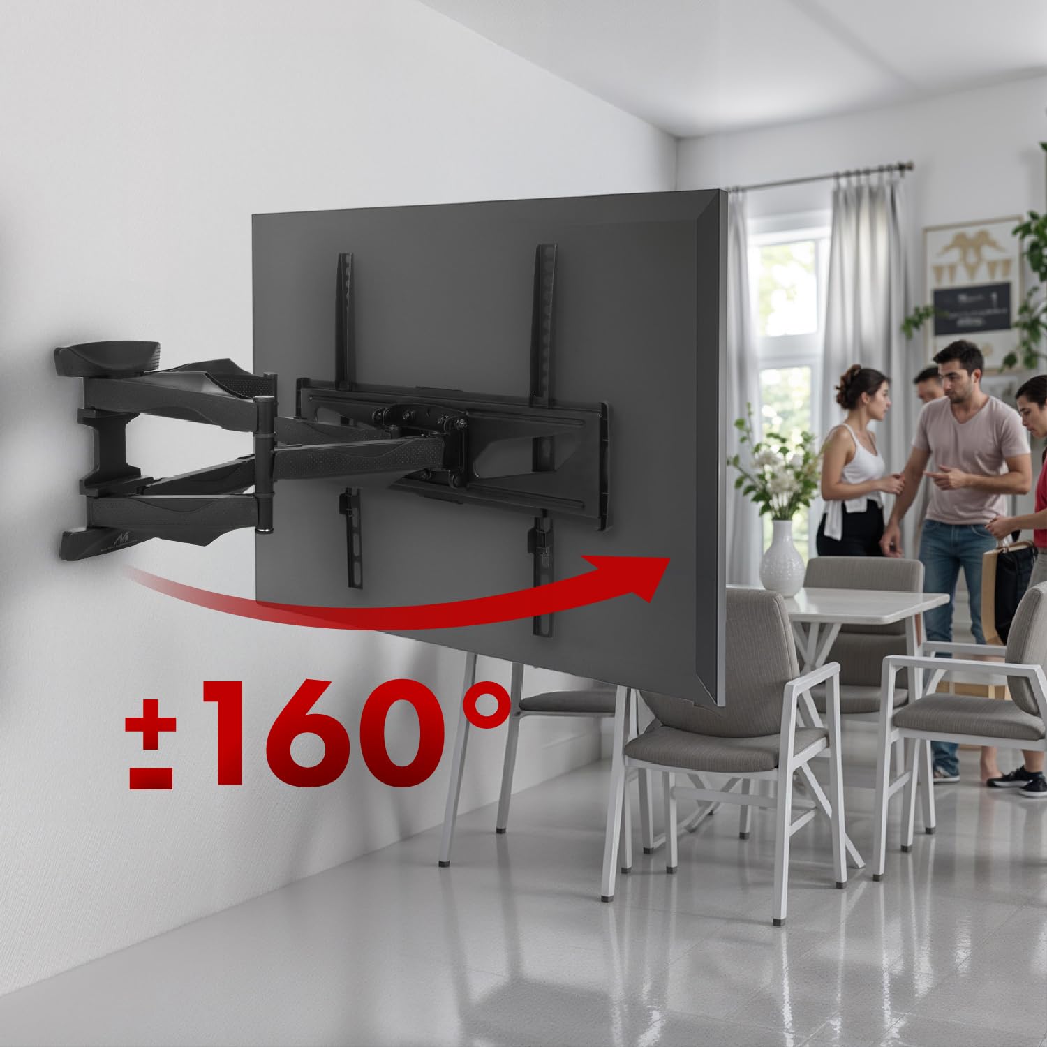 Maclean MC-781 Profesjonalny Uchwyt Ścienny na TV 26-70" Uniwersalny Uchwyt na Telewizor Zawieszany na Ścianie o Obciążeniu do 45 kg, Max. VESA 400x400, Regulowany Uchwyt na TV Plazmowy
