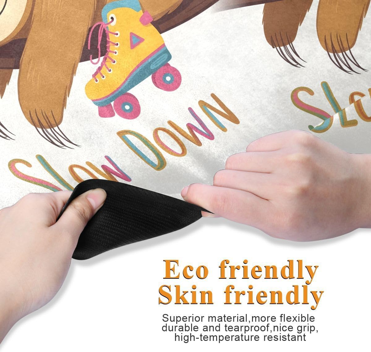 ALAZA Sloth Skates Yoga Mat Non Slip Fitness Exercise Mat, Workout Mat for Yoga, Pilates and Floor Exercises