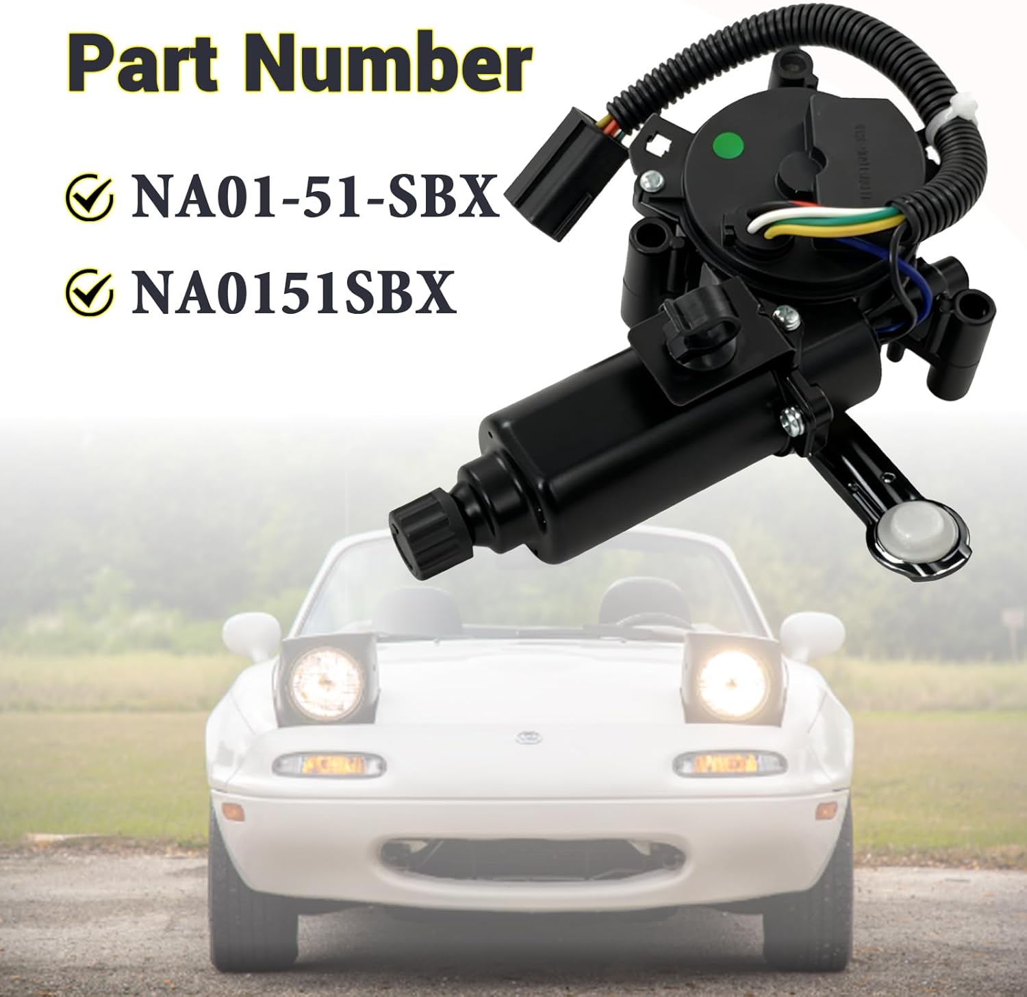 NA01-51-SBX Headlight Motor Compatible with 1990 1991 1992 1993 1994 1995 1996 1997 Mazda Miata MX5 Replace # NA0151SBX (Left)