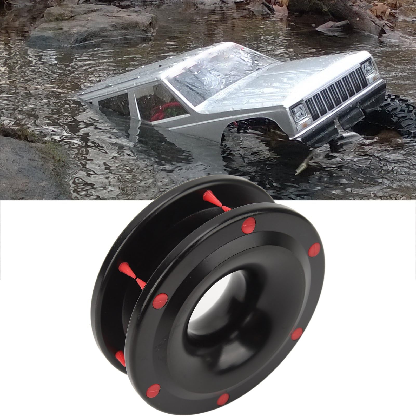 Fabater Pierścień Odzyskiwania Wciągarki, Koło Pasowe o Dużej Wytrzymałości 22000 Funtów, pierścień Odzyskiwania ze Stopu Aluminium do SUV ATV Truck Off Road Holowanie Średnica Liny 12 Mm