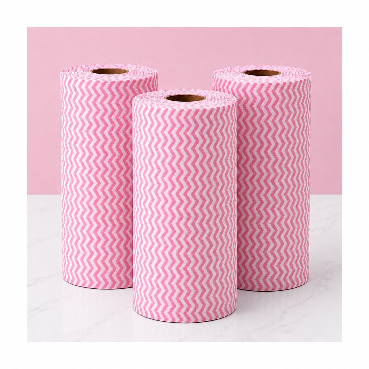 Premium Reusable Kitchen Wipe Roll – 80 Sheets Per Roll | Multi-Purpose Washable Cleaning Cloth Roll Pink (Pack of 3)-image-39