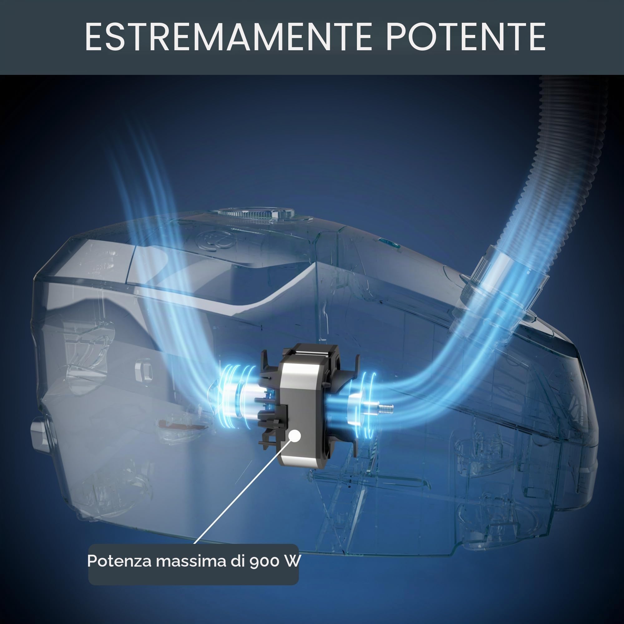 Rowenta RO6136 Green Force Max Silence, Aspirapolvere a Traino, 4,5 L, Motore Potente 900 W, 65 dB(A), Design Compatto, Aspirapolvere Silenzioso e Ecologico con Filtro Hepa e Allergy Kit