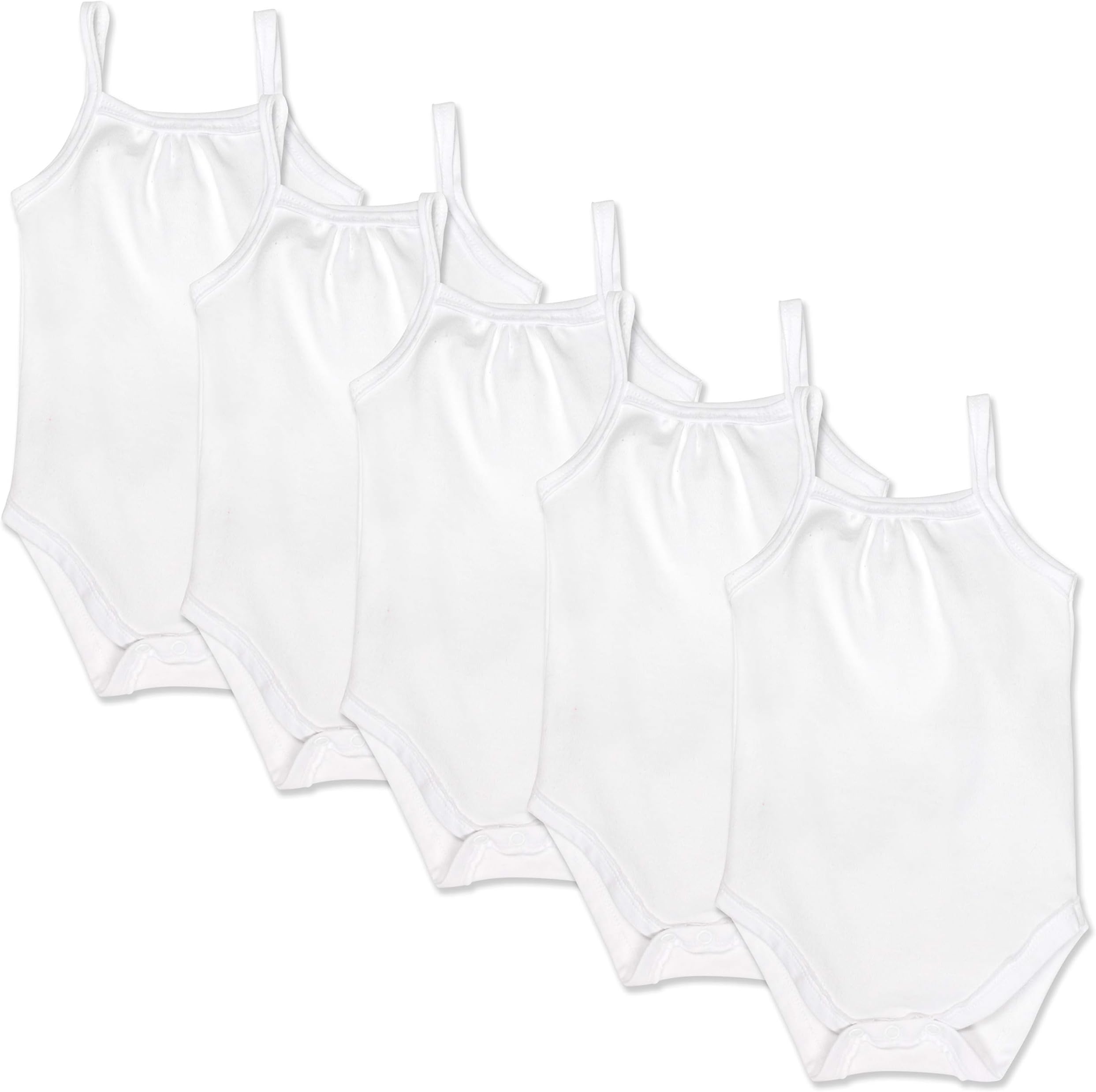Multipack Sleeveless and Cami Bodysuits One-Piece 100% Organic Cotton for Infant Baby Boys, Girls, Unisex