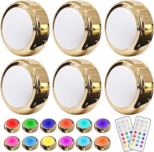 Vista 47 de HELPLEX Luces de disco con control remoto, luces LED que cambian de color, funciona con pilas, regulables, luces debajo del gabinete, luz Paquete