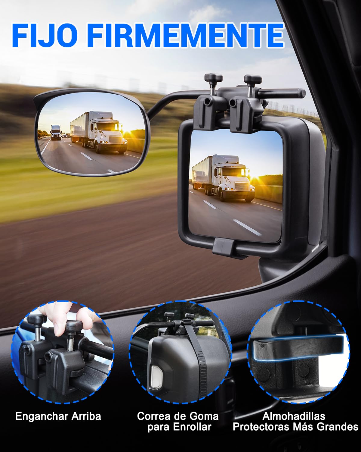 SUPAREE Espejos de Caravana Espejo Retrovisor Caravana Retrovisores Coche Caravana Convexo para Furgoneta Universal 2 Unidades