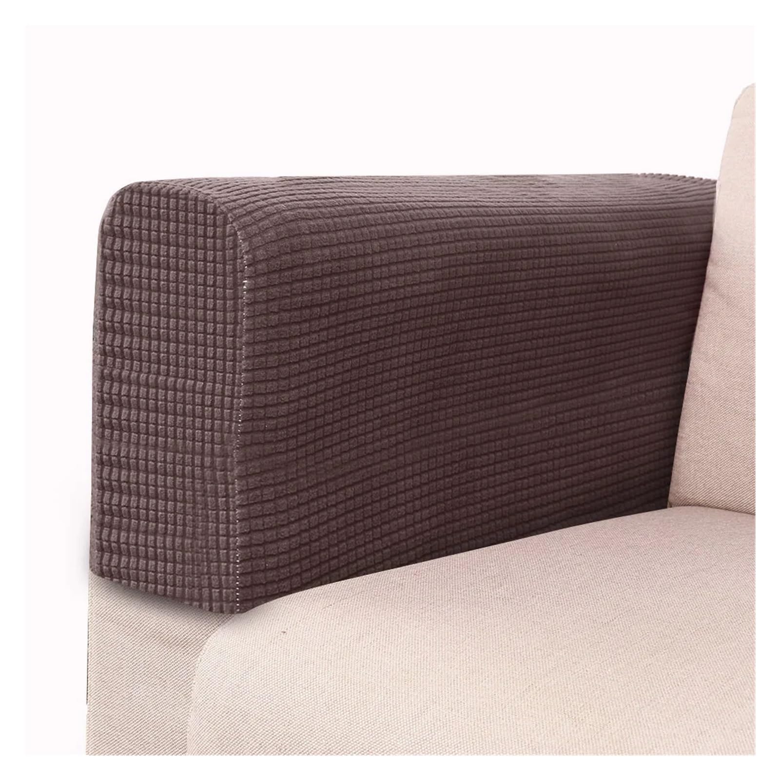 SFOIKVG Arm Covers 2pcs Couch Arm Covers Stretch Armchair Cover Polyester Solid Armrest For Sofa Anti-Stain And Washable Chair Slipcover for Sofa Chair(Coffee 2Pcs)