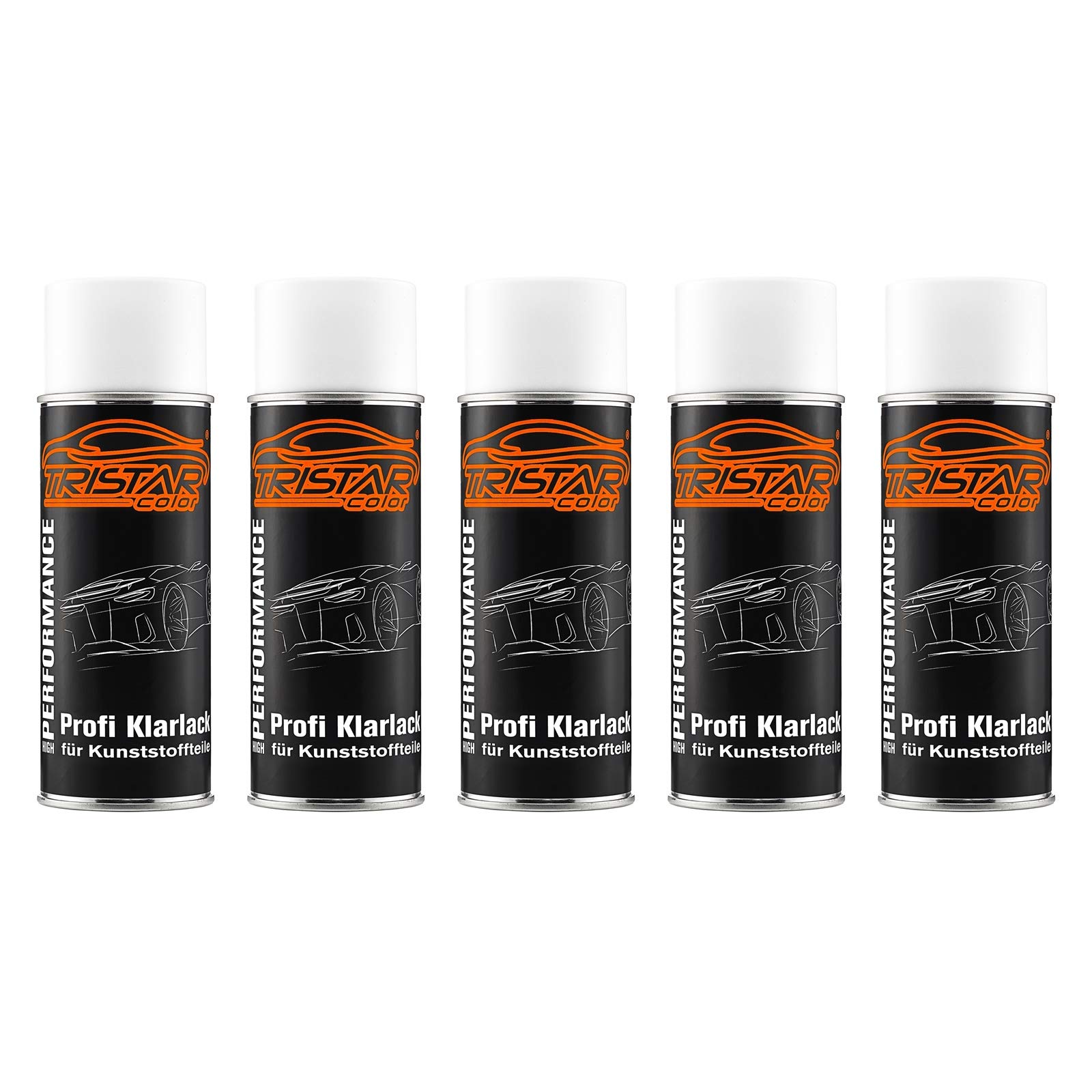 TRISTARcolor 5 x Profi Klarlack für Kunststoff Teile 400 ml hochglänzend Autolack Sprühdose Spraydose