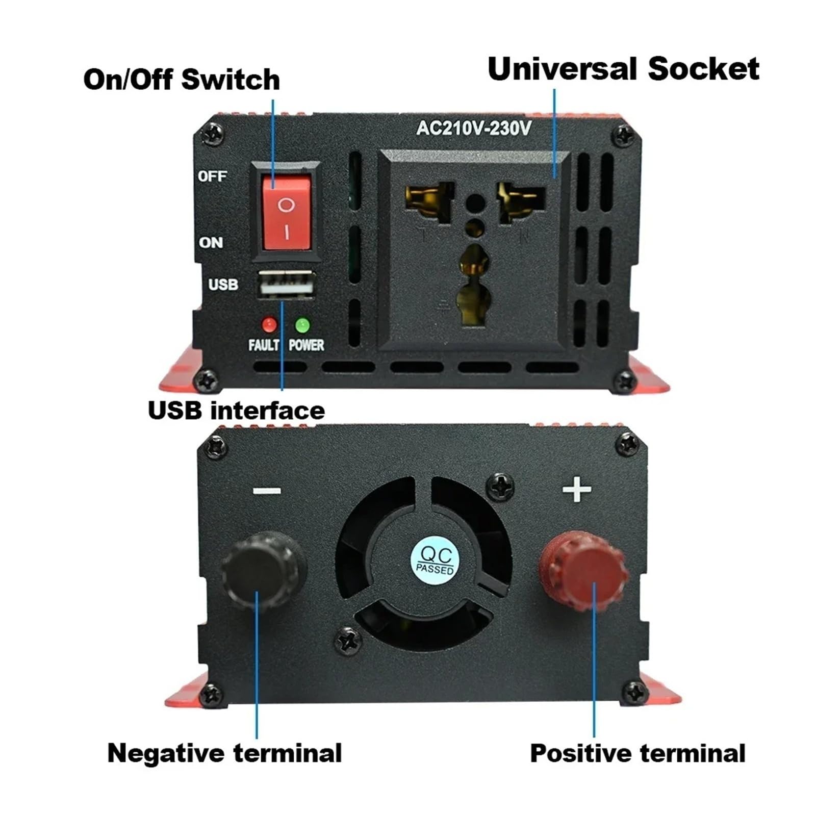 Inversor Potencia Kit Solar 6000W/650W Panel Fuera Red + Controlador + Inversor 12V A 110V220V para RV Doméstico Convertidor