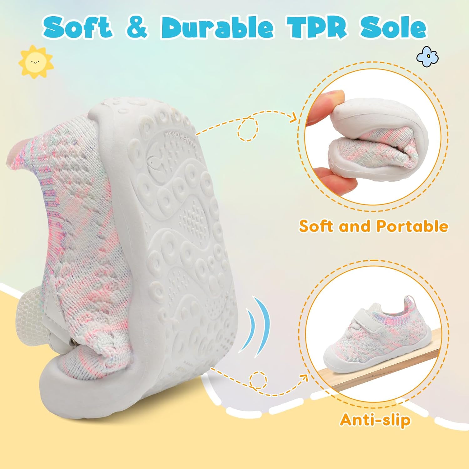 LeIsfIt Baby Shoes Girls Boys First Walking Shoes Infant Sneakers Crib Shoes Lightweight Non-Slip Shoes - Image 3