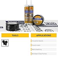 Vista 4 de SIKA SikaSeal-148 Cinta Selladora de Aislamiento - Transparente, Multiusos, Adhesivo Acrílico Desgarrable a Mano - Uso Interior/Exterior, Resistente