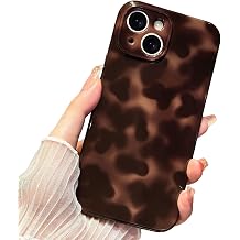 Anuck for iPhone 13 Case Tortoise Shell Phone Case, Cute Chic Amber Leopard Cheetah Print Aesthetic Design Full Camera Protection, Soft TPU Slim Shockproof Cover 6.1" for Women Girls Men-Brown