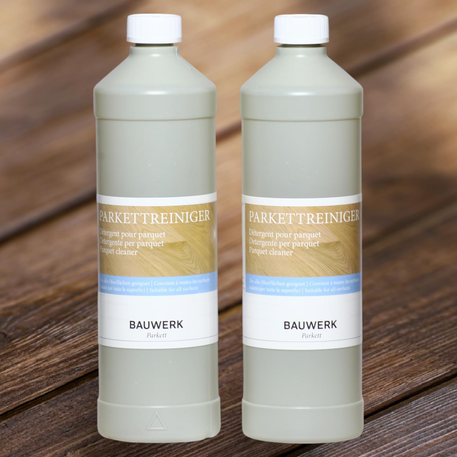 HPS® Sparset 2x1Liter Bauwerk Parkettreiniger für geöltes und versiegeltes Bauwerk Parkett - inklusive Reinigungspad