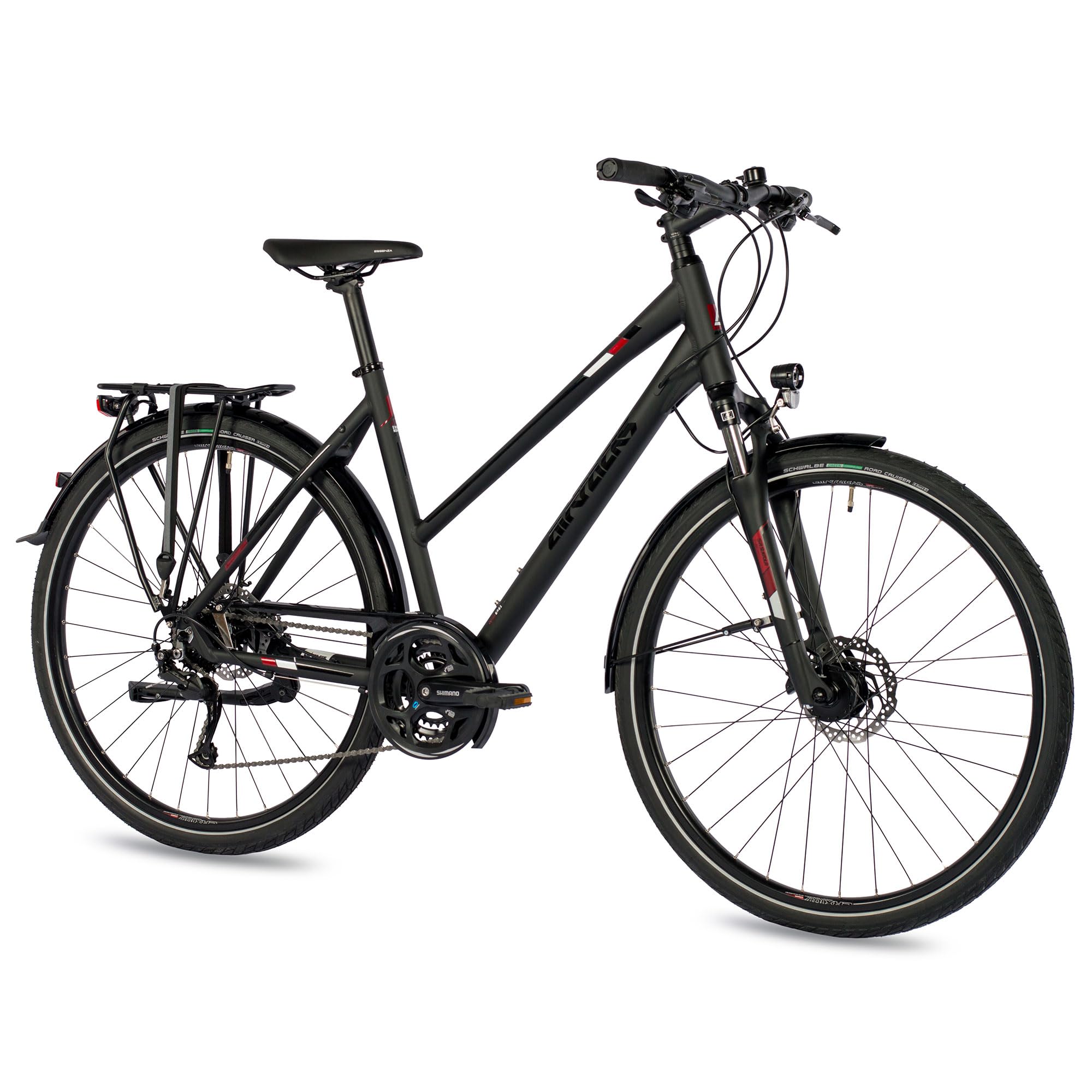 Airtracks Damen Trekking Fahrrad 28 Zoll Shimano 24 Gang ALIVIO RD-M3100 Schwarz Matt Rahmenhöhen 48cm 52cm