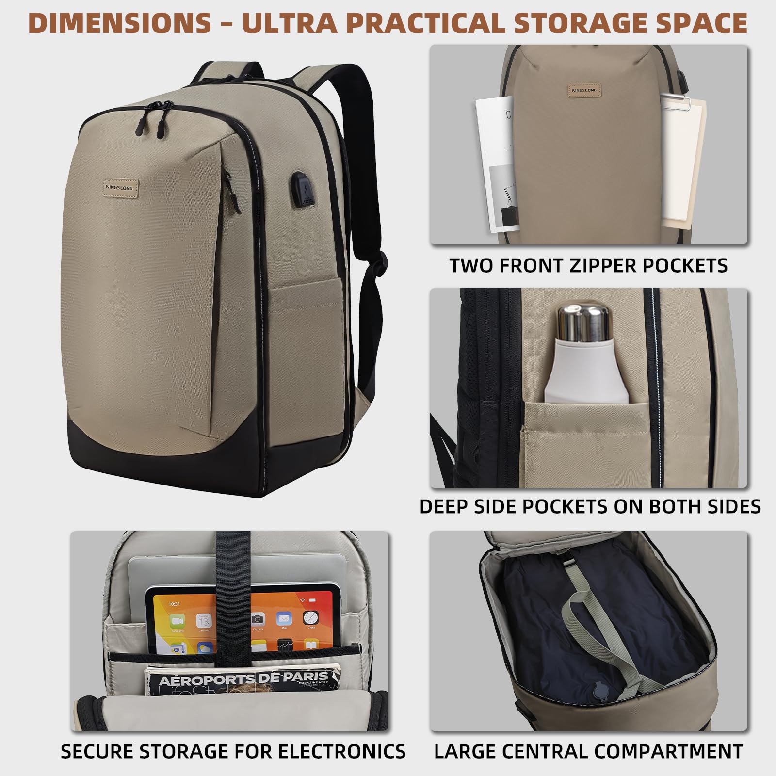 KINGSLONG Compressore sottovuoto da viaggio: Vacpack con pompa ad aria elettrica Carry on Sistema Espandibile Pack