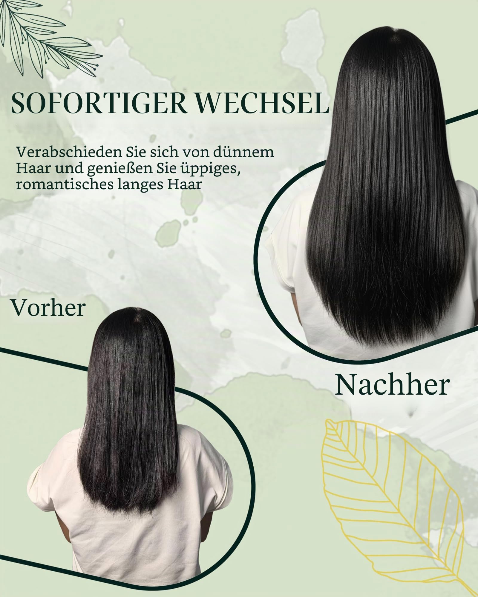 RUNATURE Clip in Extensions Echthaar Braun Hervorheben 45cm 7pcs 120g #10P16