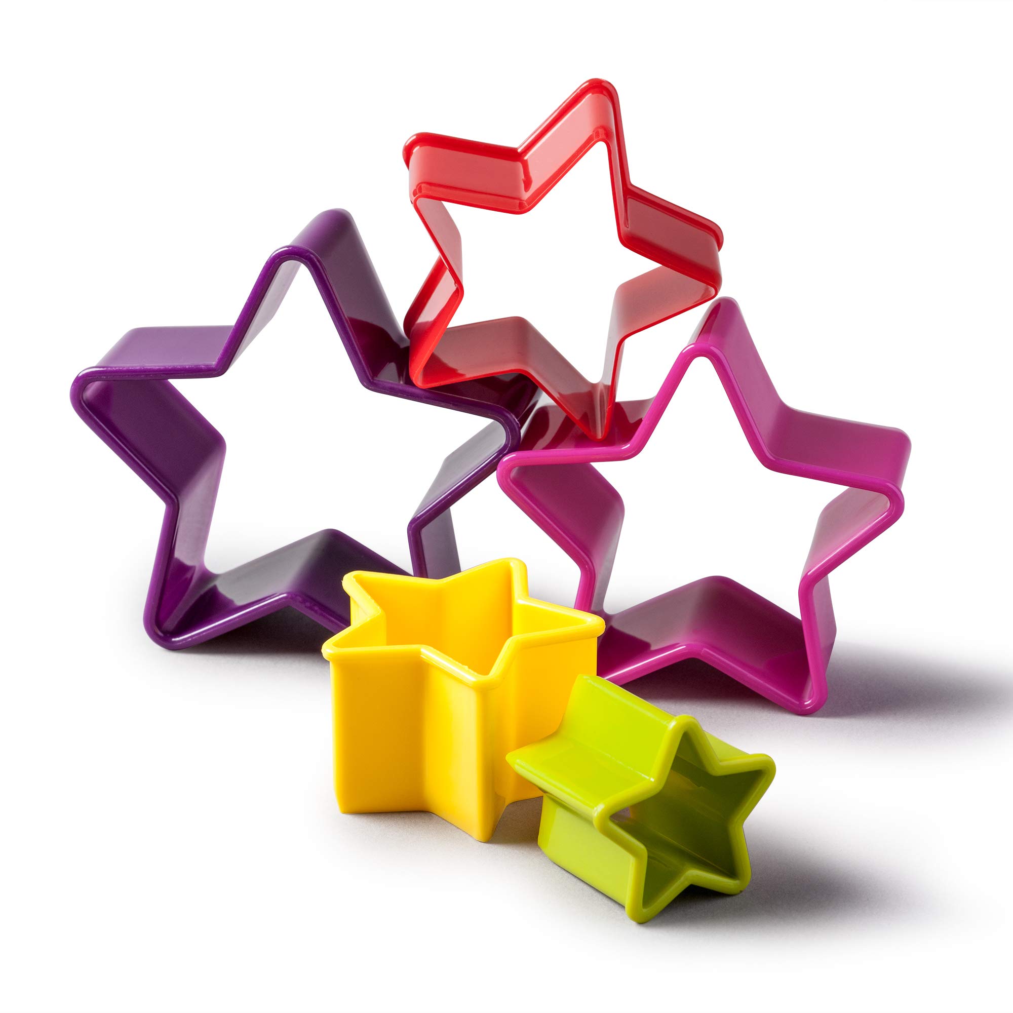Kilo N204 Star Biscuit/Cookie Cutters, Set of 5 Various Sizes – Boxed, Plastic