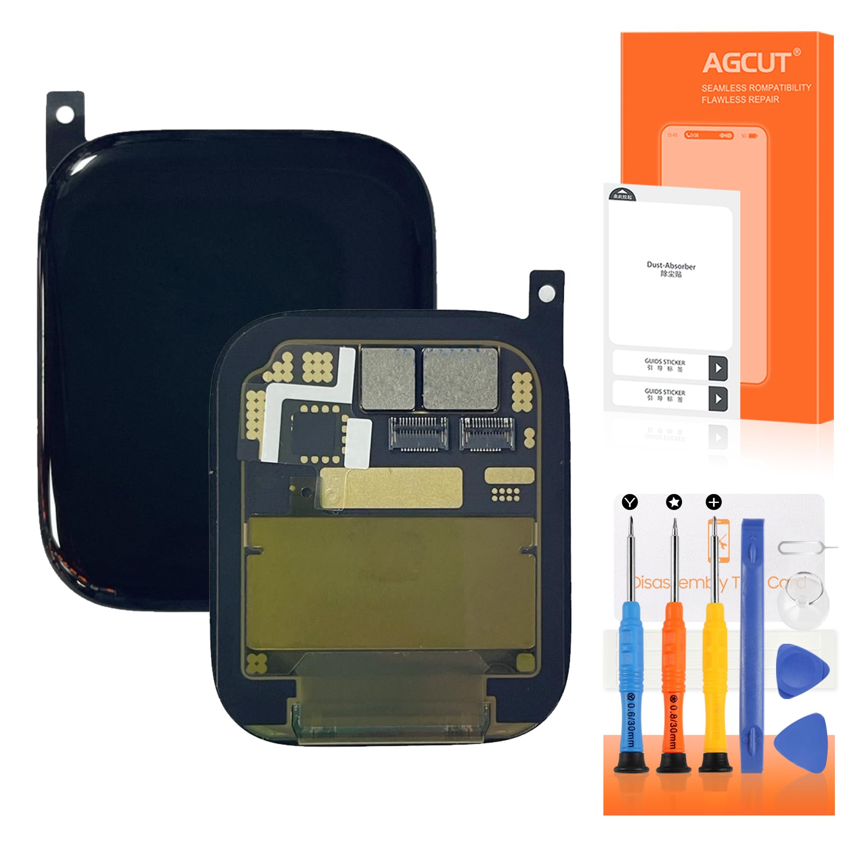 Original for Apple Watch Series 7 45MM Screen Replacement for Apple Watch Series 7 45MM LCD Display A2475 A2476 A2477 A2478 LCD Digitizer Touch Screen Assembly Repair Parts with Tools