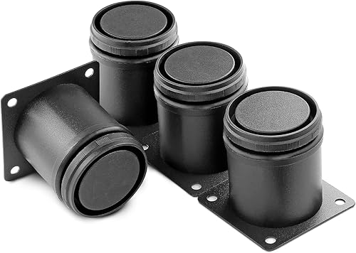 Miniatura 40 de Patas de metal de 2 pulgadas para muebles, patas ajustables de acero inoxidable, patas de metal negro, patas redondas de gabinete para mesa de café