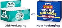 Vista 8 de Barras de pegamento a granel para aulas, barras de pegamento blanco para niños, 24 unidades, 0.32 onzas, lavables para todo propósito, para niños