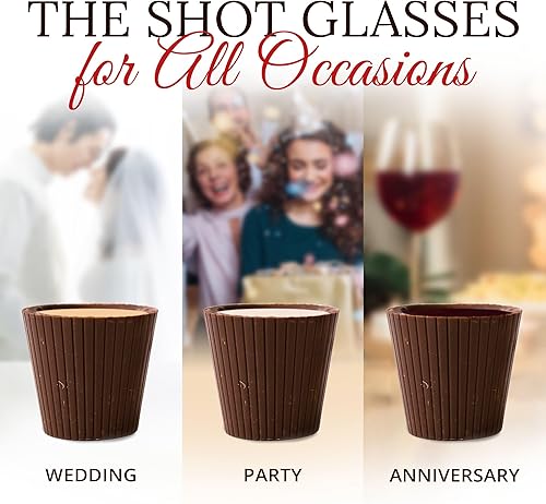 Miniatura 7 de Lang's Chocolates Vasos de chupito de chocolate con leche - Chocolate Kosher - Taza de postre sin gluten - Grandes vasos de chupito de caramelo para