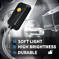 Vista 2 de Luz LED para máquina, lámpara de cuello de cisne, luz de cuello de cisne con abrazadera, 2500 lúmenes, 120 voltios, con base de abrazadera, ideal