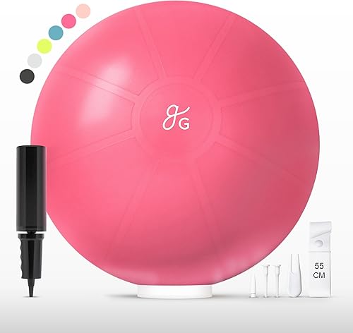 Miniatura 13 de Greater Goods Pelota de yoga anti-estallido para pilates, estabilidad, embarazo y entrenamientos, incluye bomba, en varios tamaños y colores