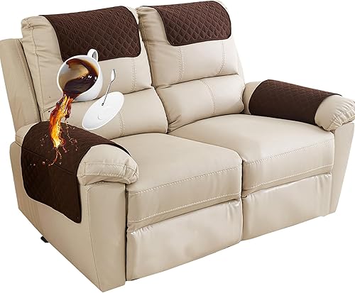 Miniatura 25 de Funda para Reposabrazos de Sofá, Funda para Reposacabezas de Silla Reclinable, Funda de Sillón con Bolsillos, Protector Acolchado Antideslizante de