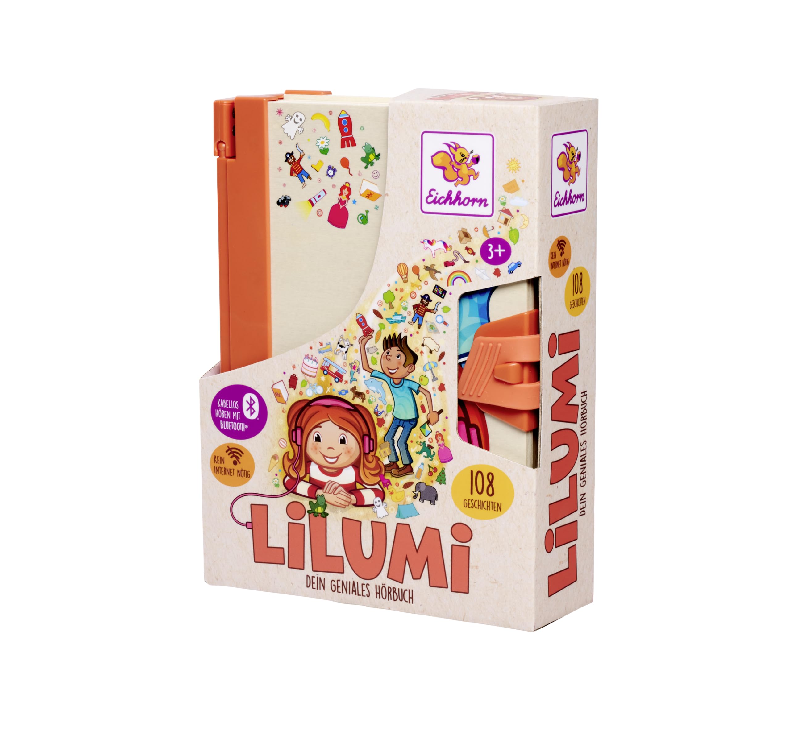 Eichhorn - LiLUMi - Dein interaktives Hörbuch, 108 Geschichten zum selbst bestimmen, ohne Internet/Download, aus Holz, mit Akku, ab 3 Jahren