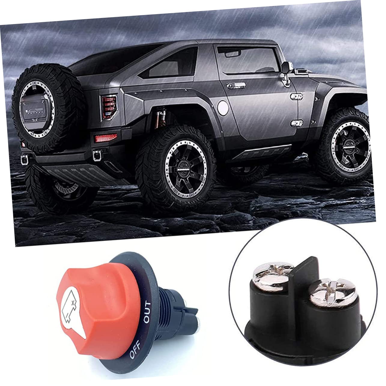 Alipis 1Set Heavy Duty Battery Disconnect Switch with Power Cable for Rv ATV Boat Truck and Trailer Easy Operation for Electrical Equipment Isolation