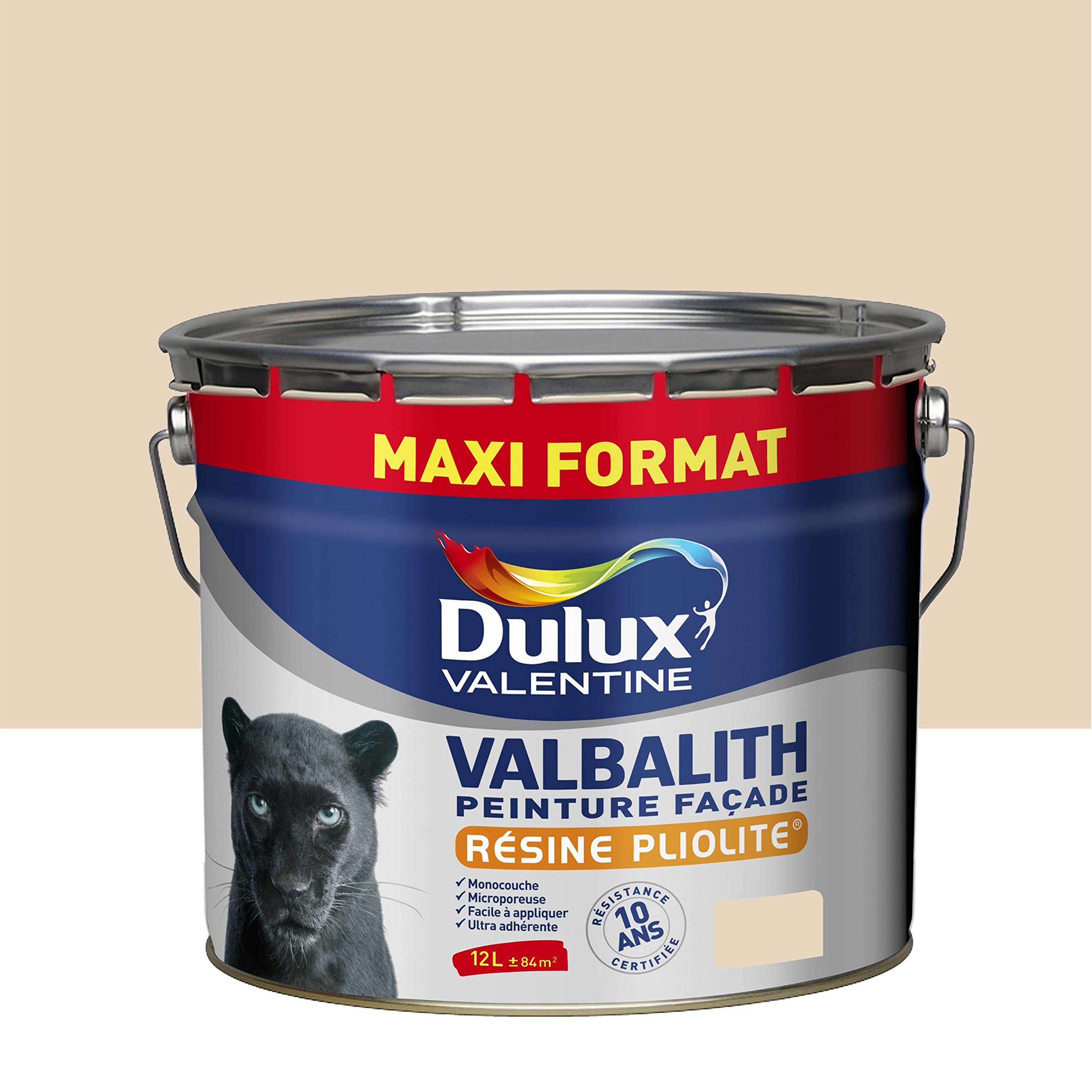 Dulux Valentine Valbalith Façade - Peinture Solvantée À La Résine Pliolite pour Façades Mat - Ton Pierre 12 L Maxi Format